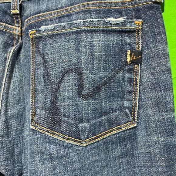 Citizens of Humanity Low Waist Flare Jeans Ingrid Stretch #002 Dark Wash Size 28 - Picture 5 of 11